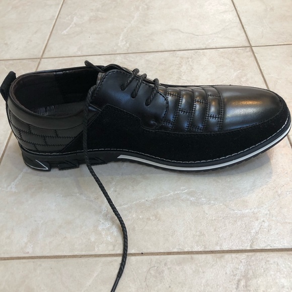 Gatsby Men’s Oxford Derby Black Leather Comfort Shoes - Picture 6 of 10